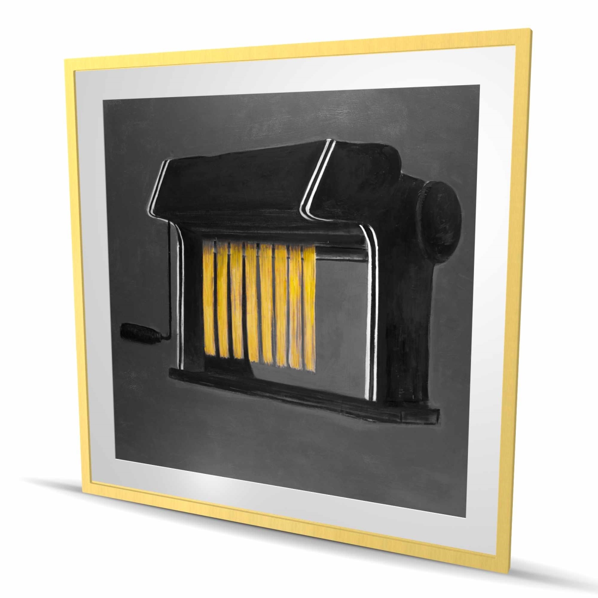 C1FM484842ARFW 48 x 48 in. Fresh Pasta Machine - Yellow Kitchen Framed Matted Print
