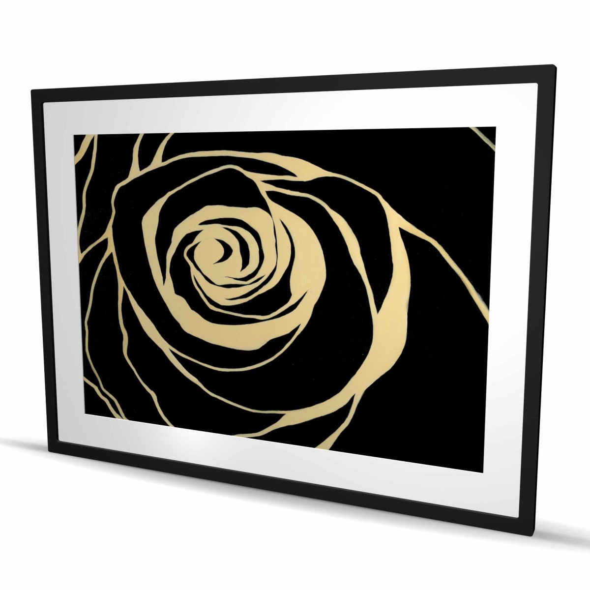 C1FM3648B2J2GX 36 x 48 in. Black Rose Floral Matted Print - Elegant Home Decor Artwork