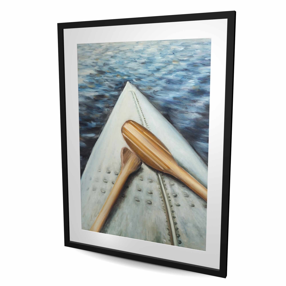 C1FM3648D2DRLR 36 x 48 in. Canoe Adventure - Blue Bathroom Framed Matted Print Decor