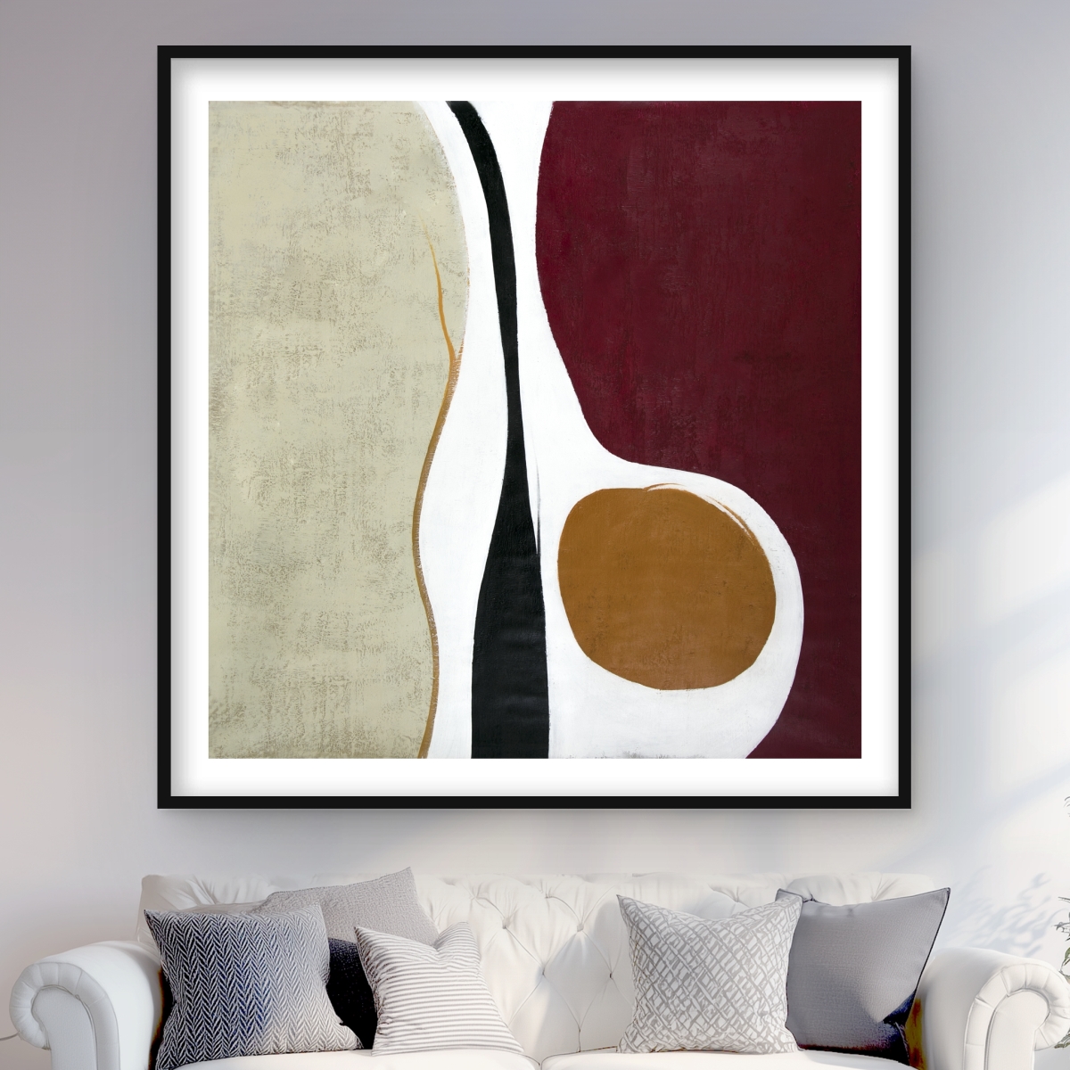 C1FM4848G7R5NM 48 x 48 in. Multiform - Man Cave Abstract Framed Matted Print for Decor