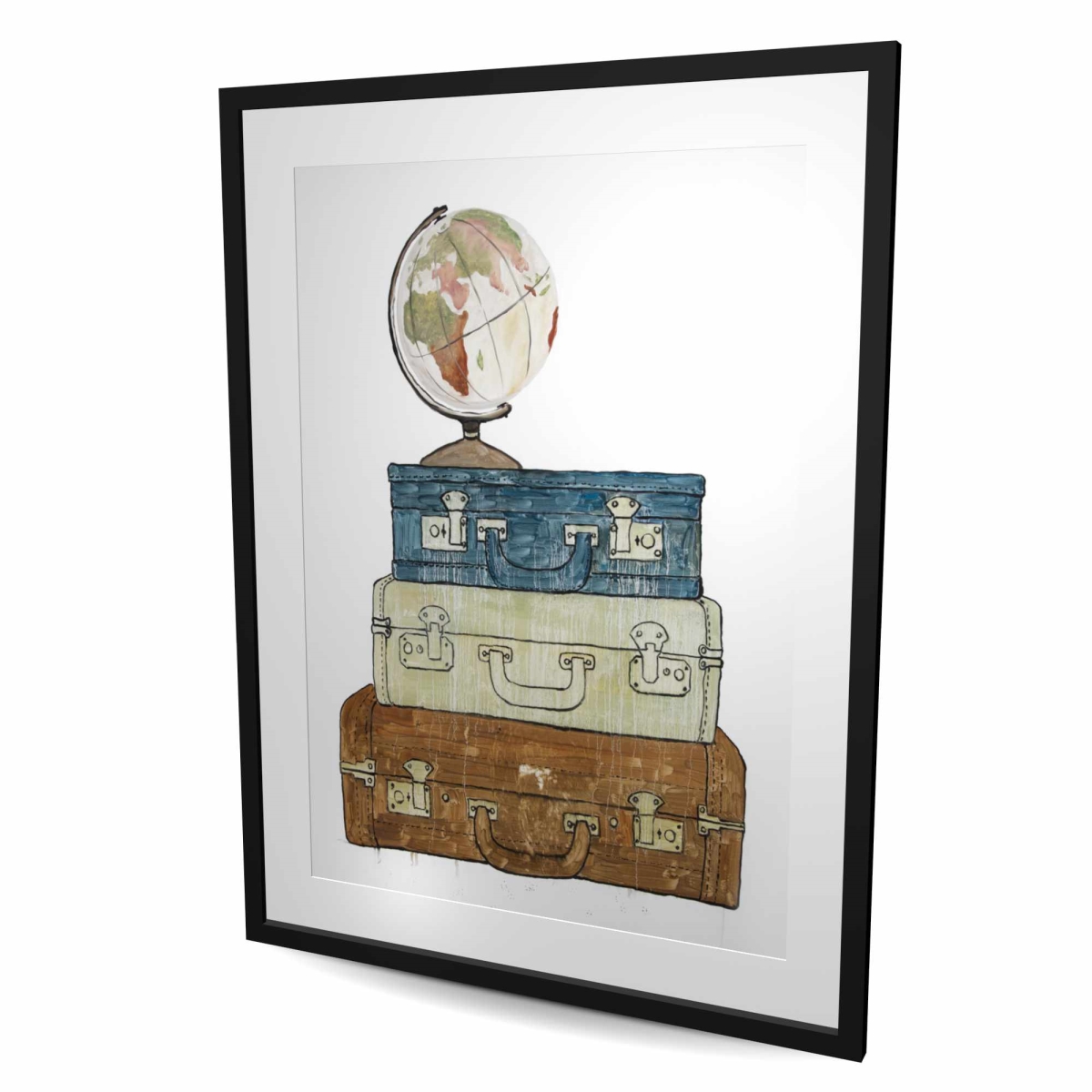C1FM3648SSRUTR 36 x 48 in. Go Around the World - Astronomy Man Cave Framed Print