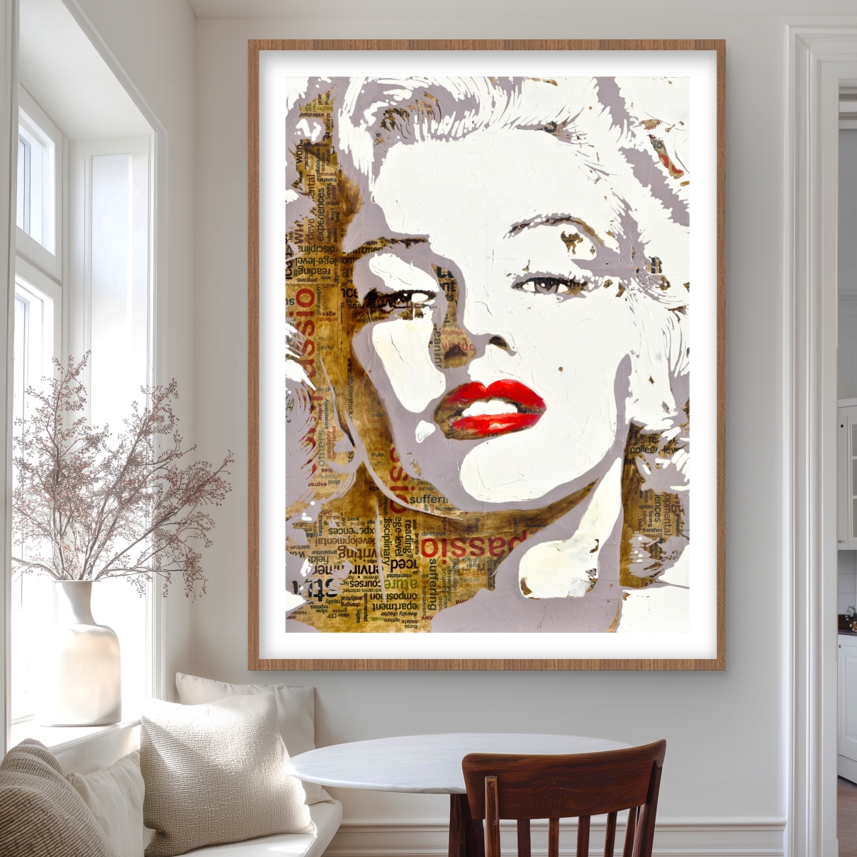 C1FM3648I6GRYL 36 x 48 in. Marilyn Monroe Typography Print - Gray Framed Matted Decor