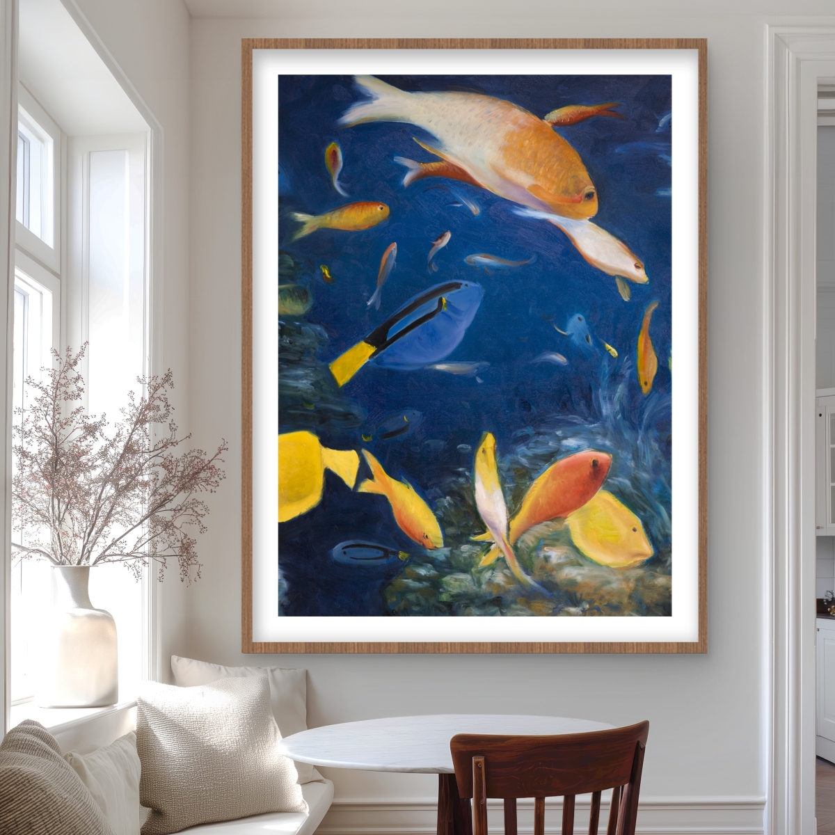 C1FM3648DTZFM4 36 x 48 in. Colorful Fish Under the Sea - Exotic Office Framed Print