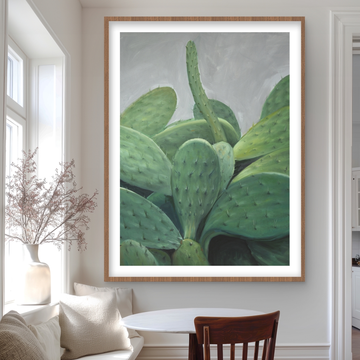 C1FM36482SUN2I 36 x 48 in. Cactus Bundle - Floral Hyperrealist Framed Print for Decor