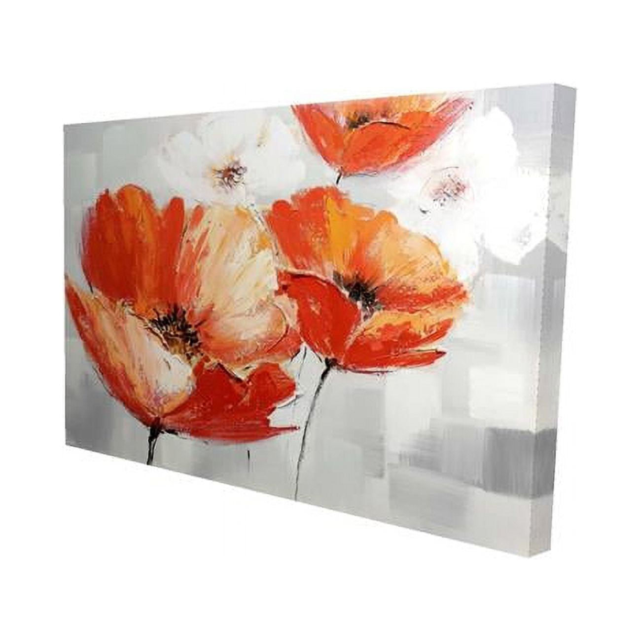 20 x 30 in. Red Wild Flowers in the Wind-Print on Canvas