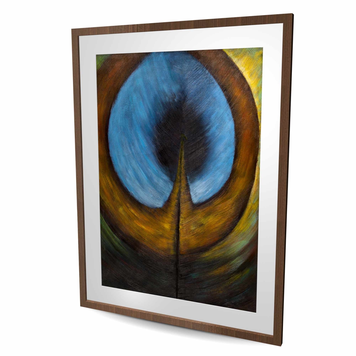C1FM3648EAEH55 36 x 48 in. Peacock Feather Center - Romantic Bedroom Framed Print Decor
