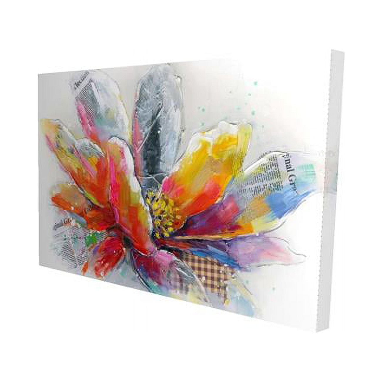 20 x 30 in. Abstract Flower with Texture-Print on Canvas