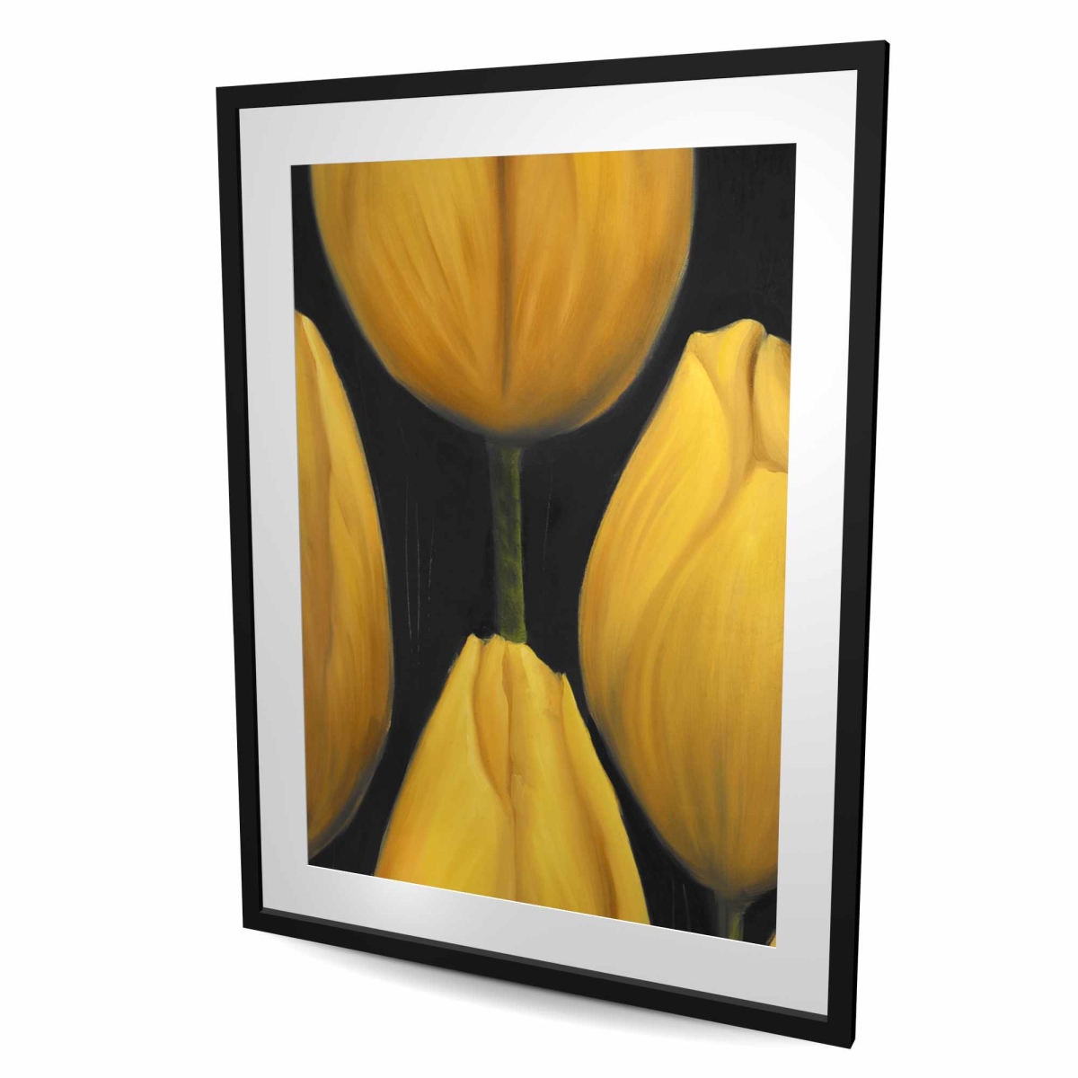 C1FM3648A6S5GP 36 x 48 in. Six Daffodils Flowers Print - Black Floral Wall Art Decor