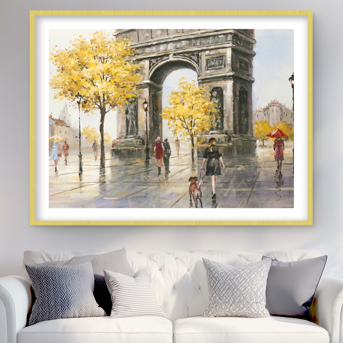 C1FM3648DAEJYF 36 x 48 in. Arc De Triomphe to Paris - Trees Modern Framed Print Decor