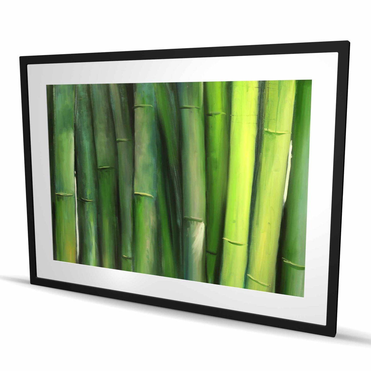 C1FM3648F2LDTT 36 x 48 in. Green Bamboo - Botanical Floral Framed Matted Print Decor