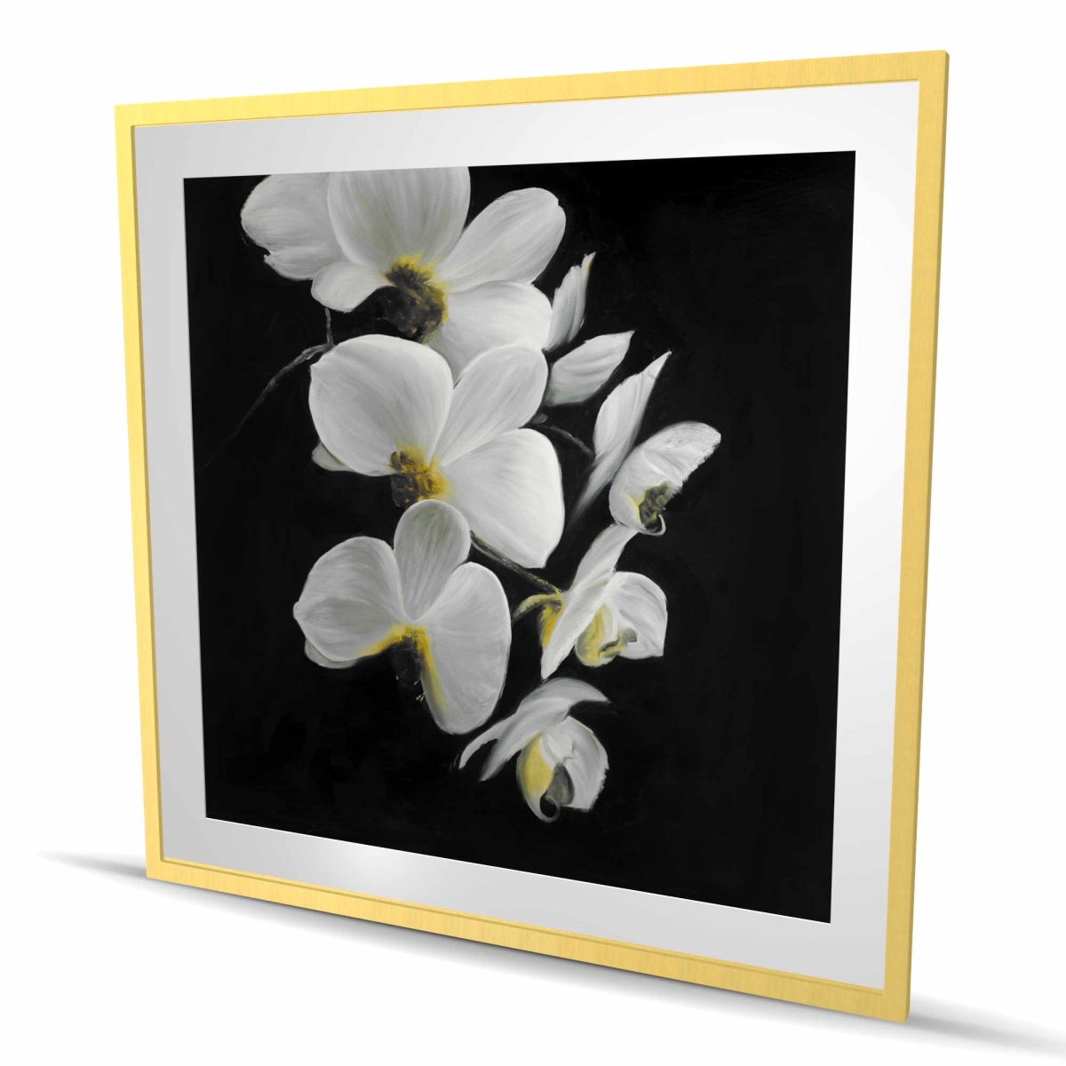 C1FM4848PR398W 48 x 48 in. Beautiful Orchids - Romantic Framed Print for Home Decor