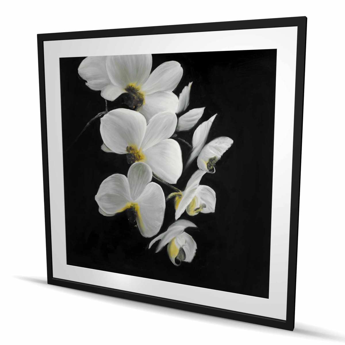 C1FM4848W7U2IA 48 x 48 in. Beautiful Orchids - Framed Matted Botanical Print for Decor