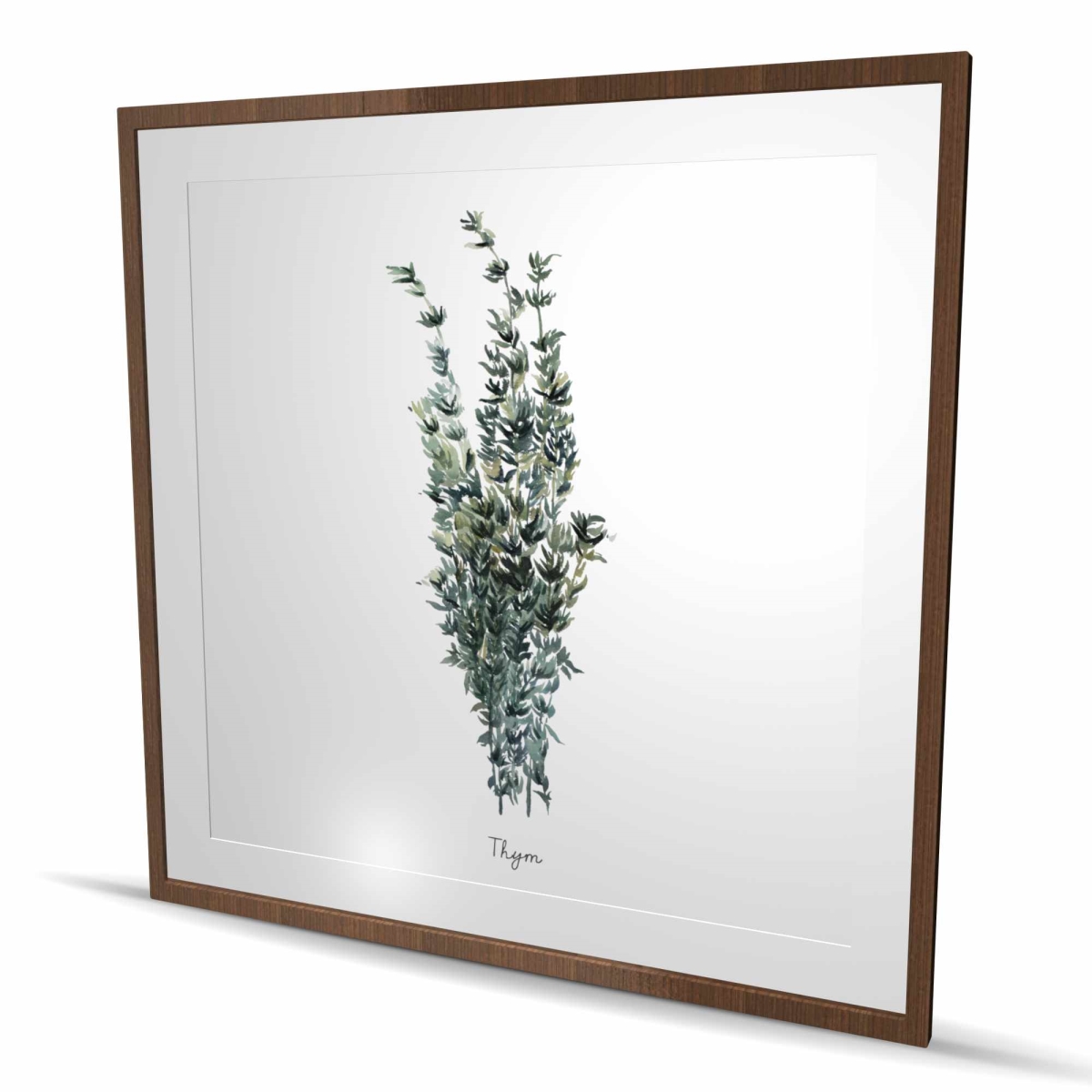 C1FM4848BCOMCN 48 x 48 in. Thyme Leaves Bundle - Framed Matted Kitchen Print for Decor