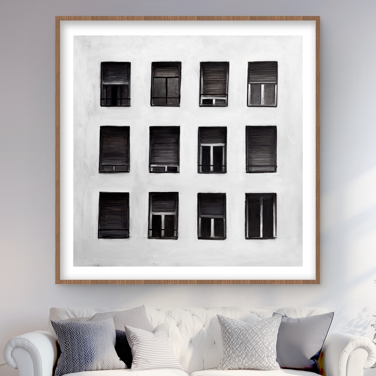 C1FM48488C51MR 48 x 48 in. Windows - Architecture Framed Matted Print for Home Decor