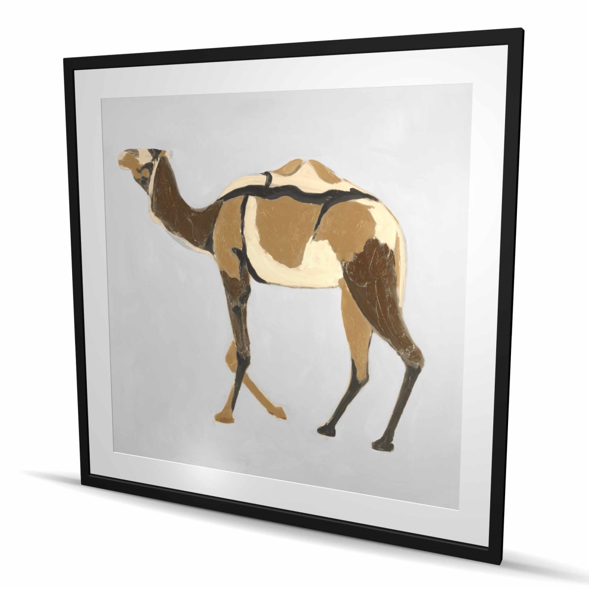 C1FM48488K6P4M 48 x 48 in. Retro Dromadaire - Framed Matted Print for Home Decor