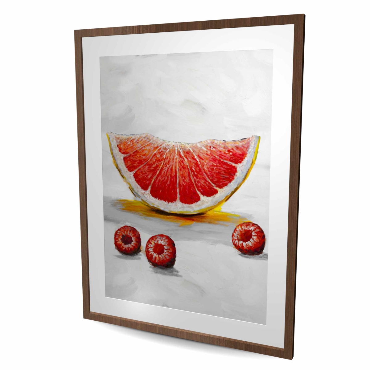 C1FM3648EZ06HF 36 x 48 in. Grapefruit Slice - Gastronomy Red Framed Matted Print Decor