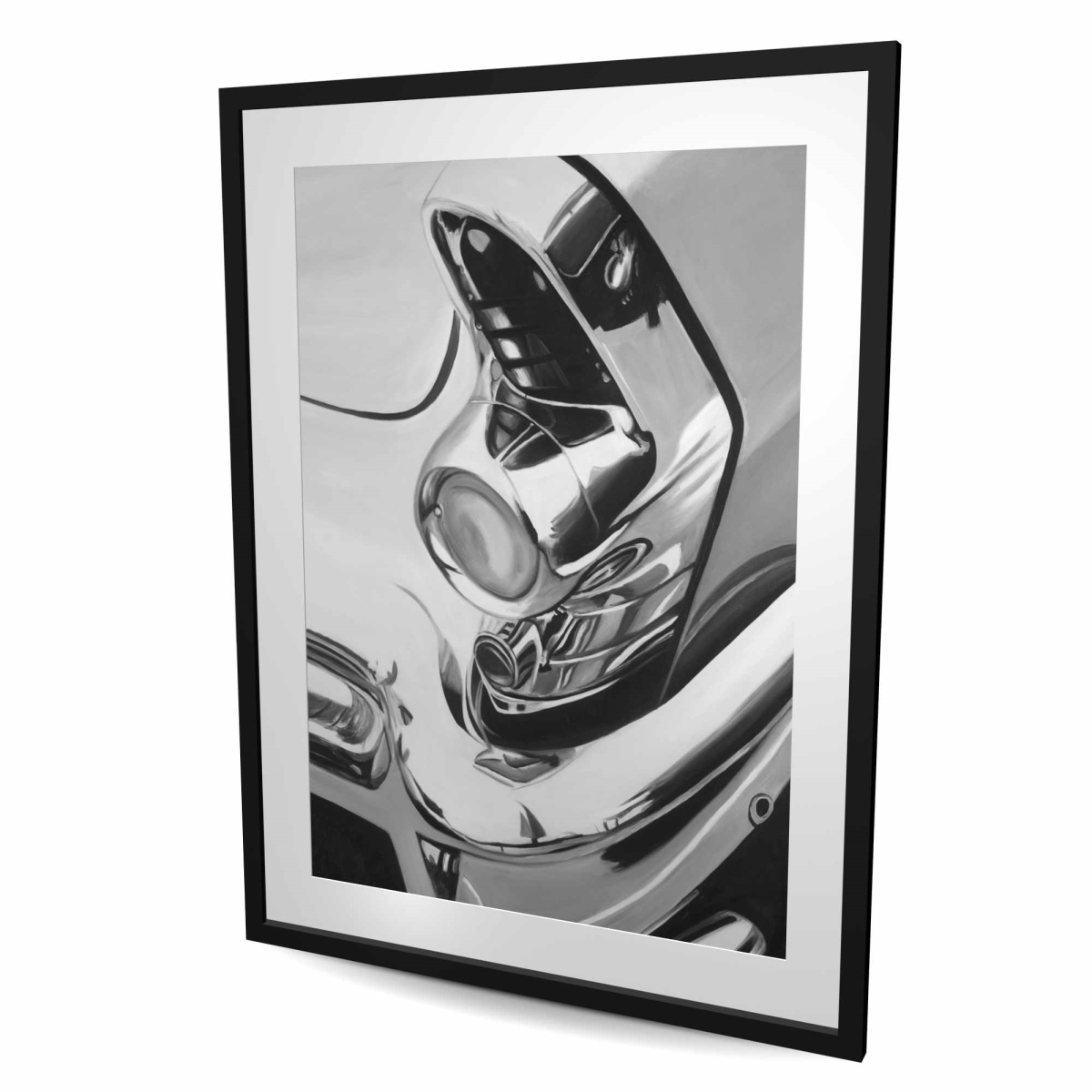 C1FM3648F9U108 36 x 48 in. Beautiful Chrome Car - Hobbies Man Cave Matted Print Decor