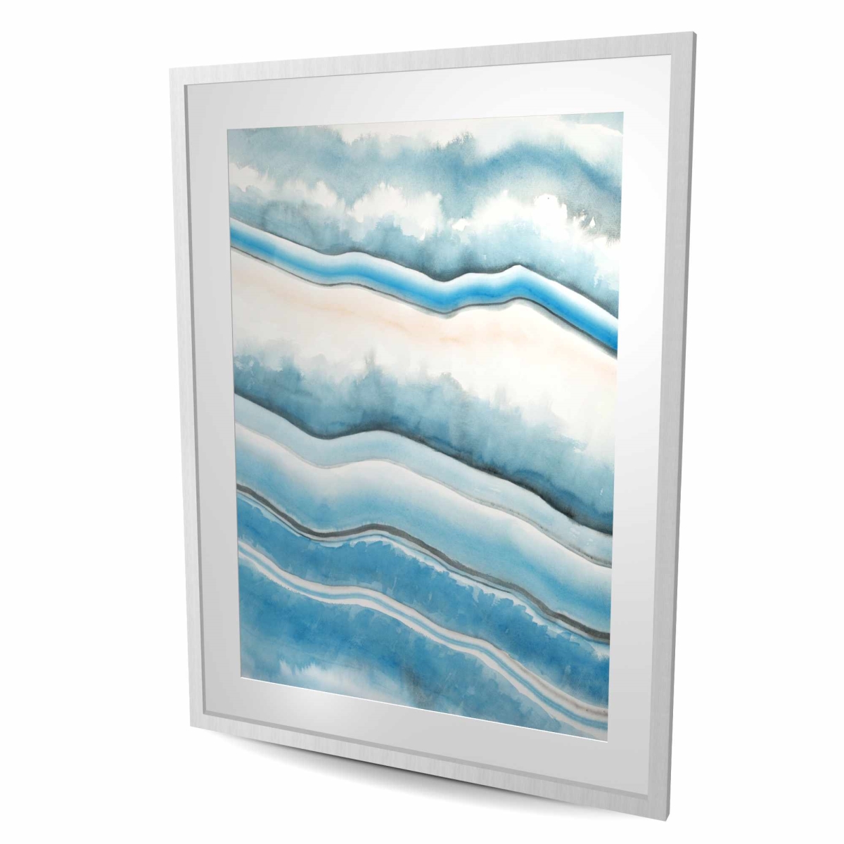 C1FM3648LI5SXZ 36 x 48 in. Textured Geode - Abstract Office Framed Matted Print Decor