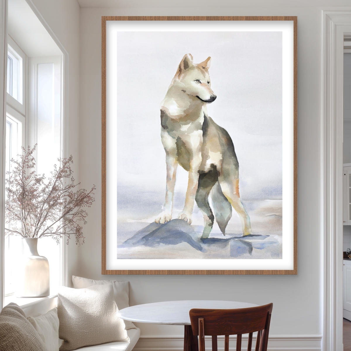 C1FM3648B5Q7TE 36 x 48 in. Wolf - Man Cave Animals Framed Matted Print for Home Decor