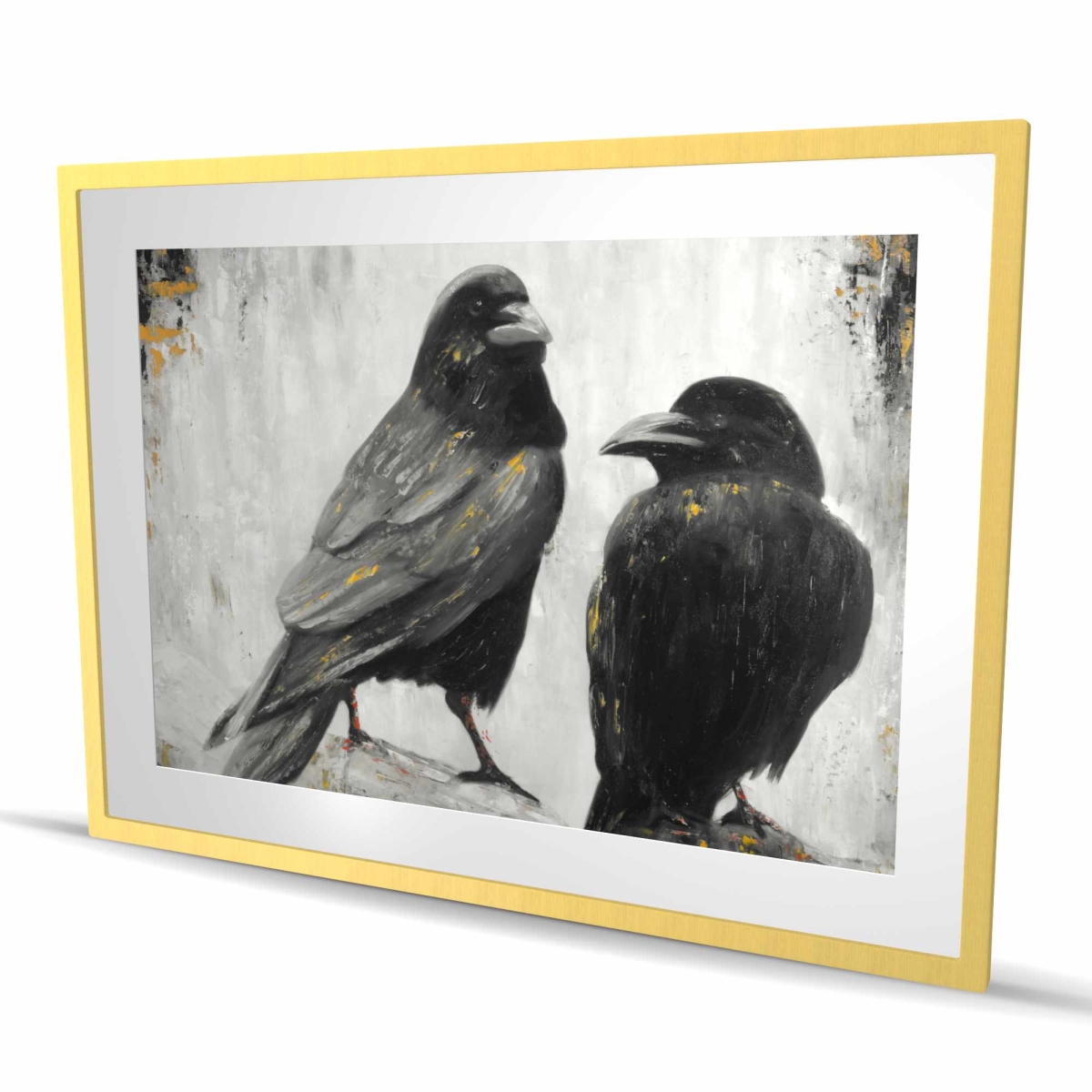 C1FM3648DCYUXX 36 x 48 in. Two Crows Birds Hyperrealist Framed Print for Home Decor