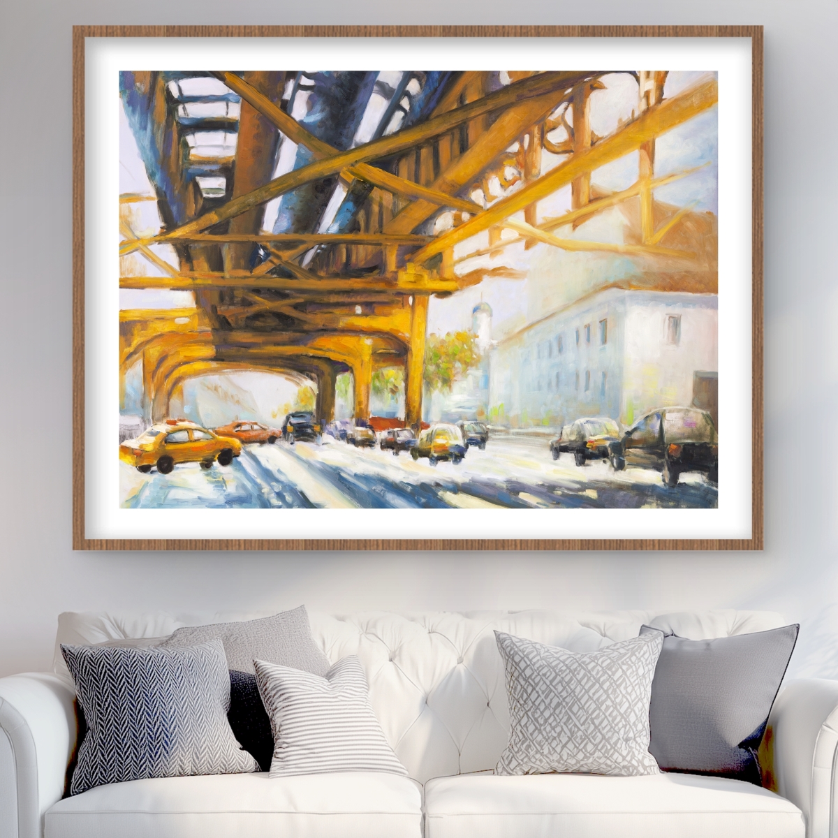 C1FM3648DD8M2B 36 x 48 in. Traffic Under the Bridge - Bridge Contemporary Framed Print