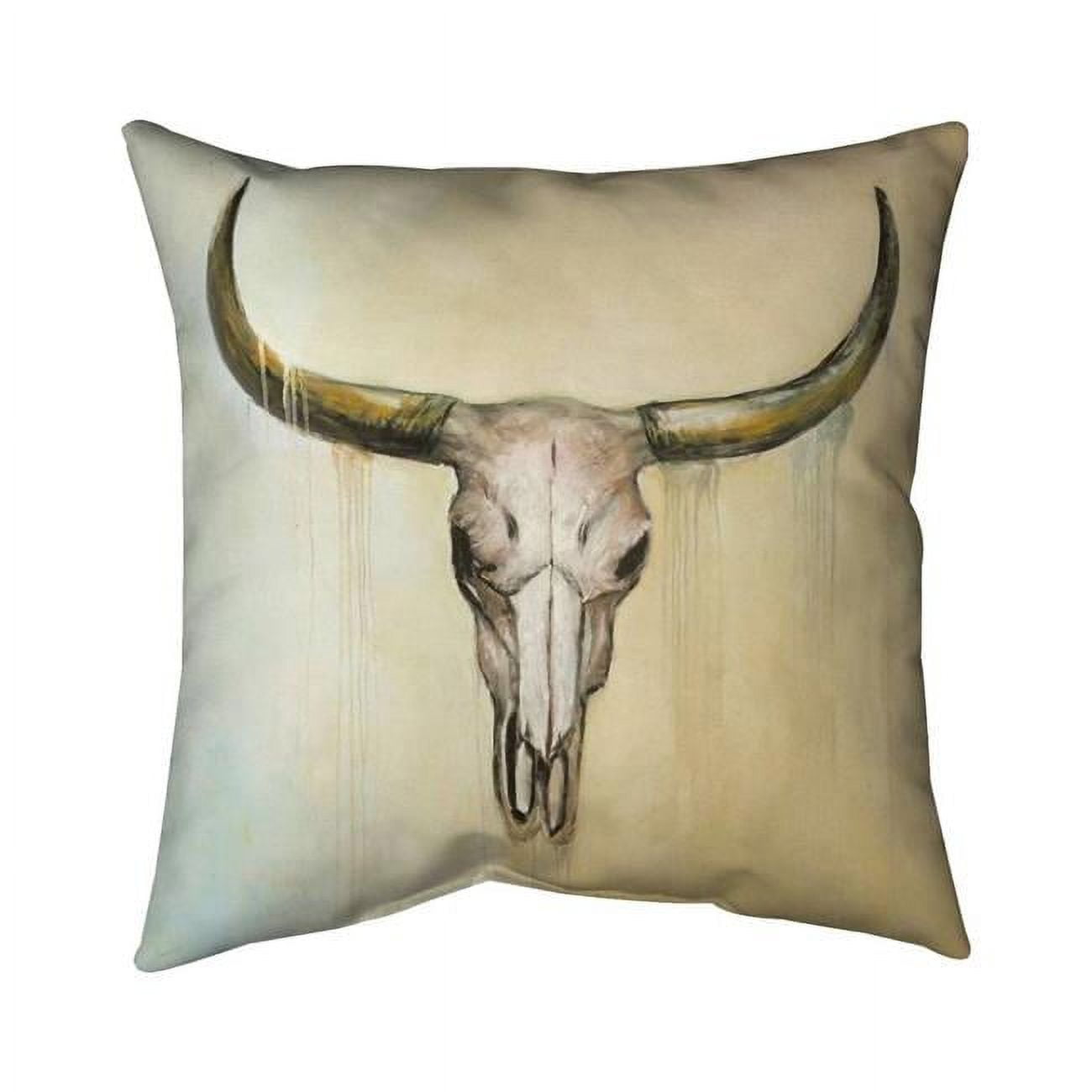 16 x 16 in. Cow Skull-Double Sided Print Indoor Pillow Cover