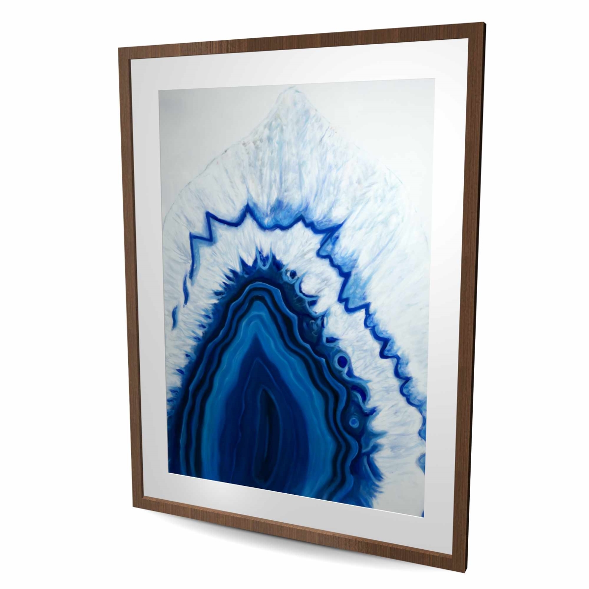 C1FM3648THC9CK 36 x 48 in. Agate Geode Slice - Blue Hyperrealist Framed Print for Decor