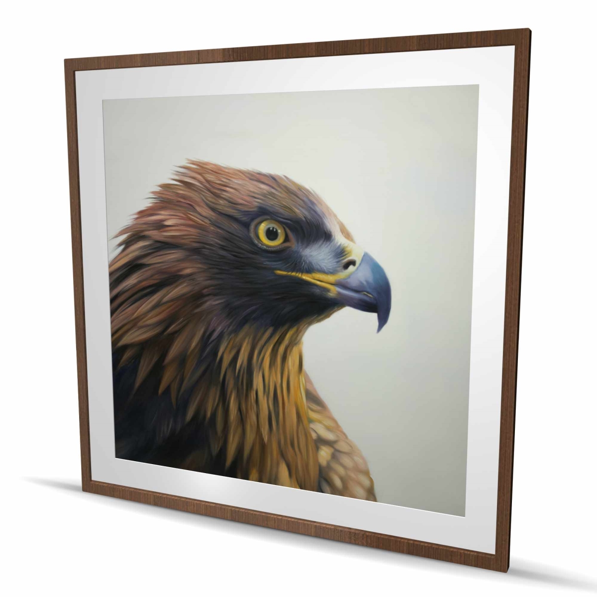 C1FM4848WZ2EBN 48 x 48 in. Brown-Headed Eagle Framed Matted Print - Wildlife Decor