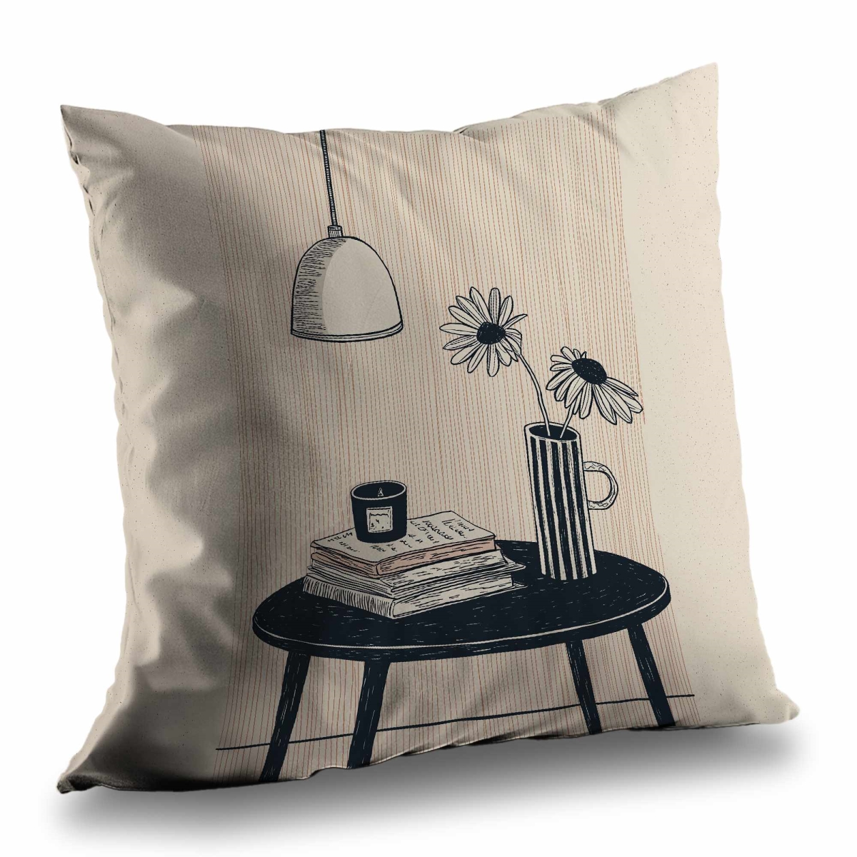 C1PT141408S5PN 14 x 14 in. Rough Table Beige Still Life Poly Twill Throw Pillow Insert