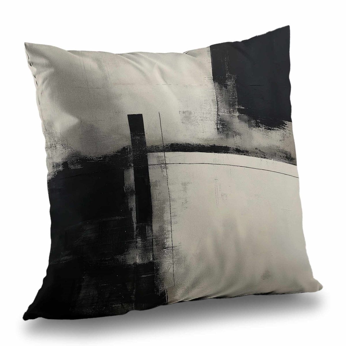 C1PC2626EF7Q5V 26 x 26 in. Grunge Lines White Abstract Poly Twill Throw - Home Decor