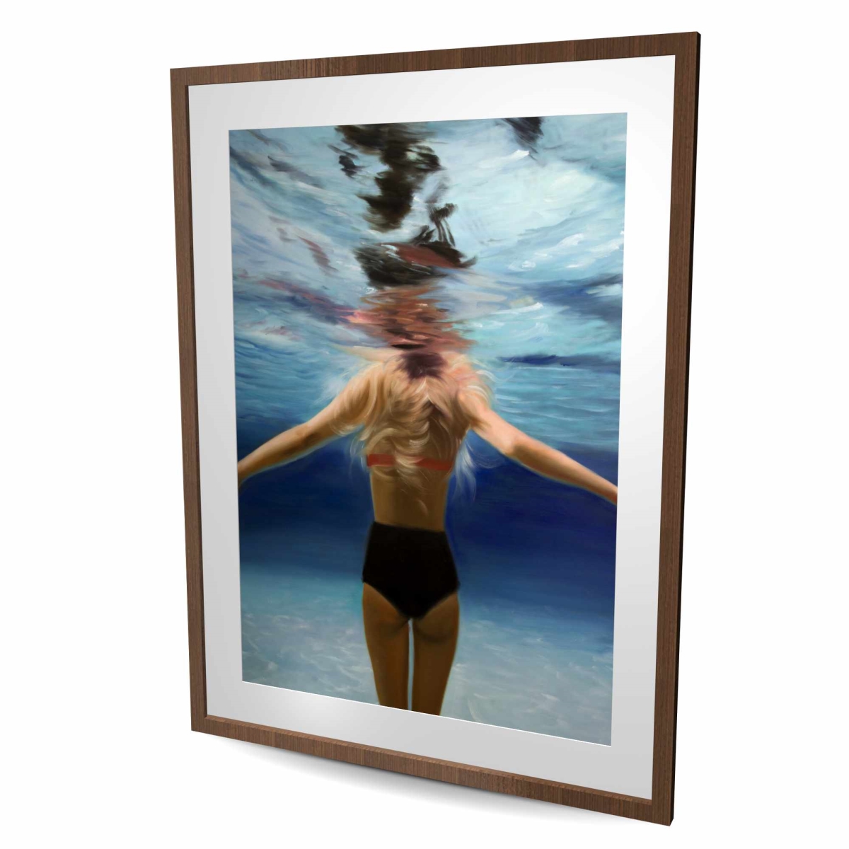 C1FM3648GG4LJ6 36 x 48 in. Under the Sea - Black Woman Framed Matted Print - Home Decor
