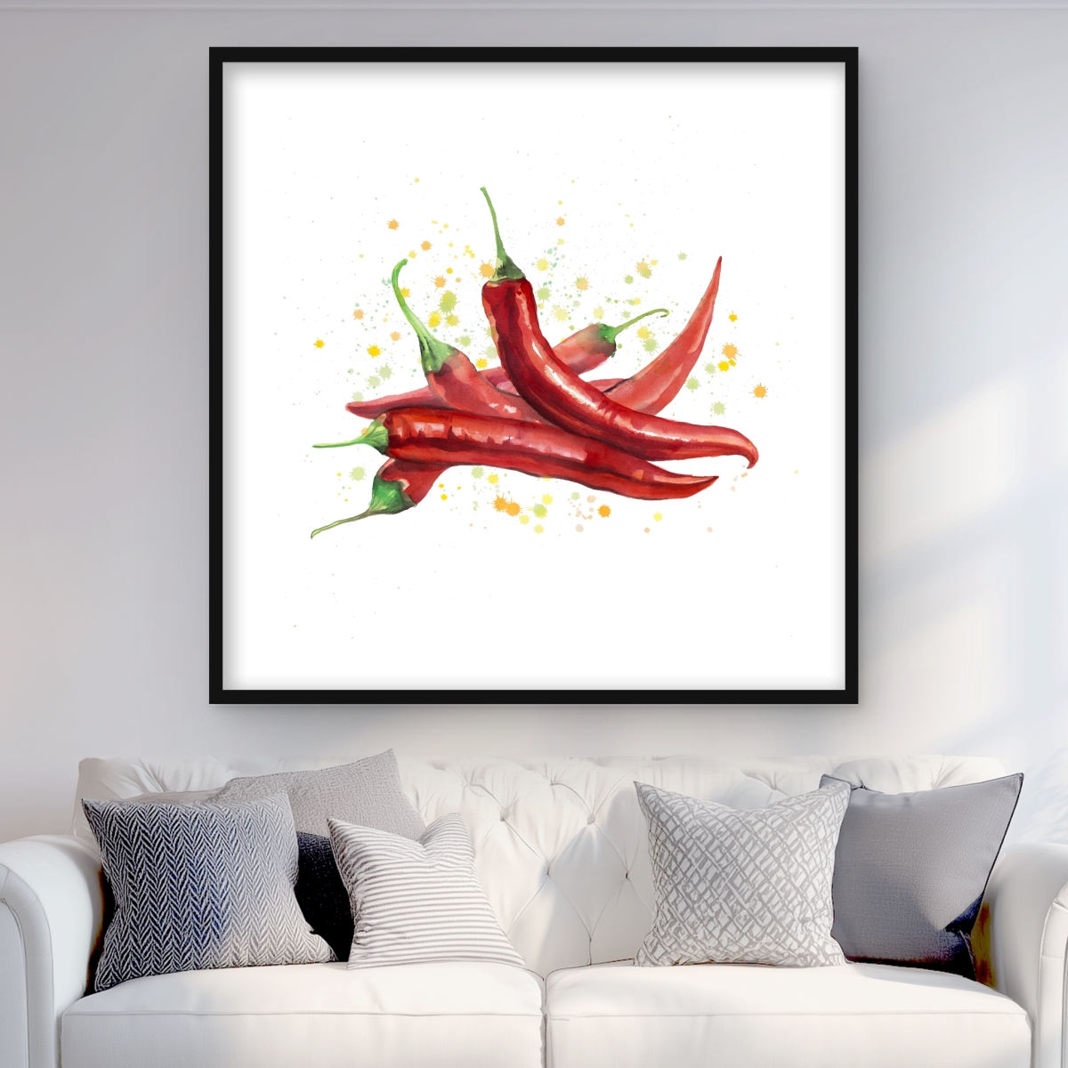 C1FM3636VFSJYZ 36 x 36 in. Red Hot Peppers - Still Life Food Print for Home Decor