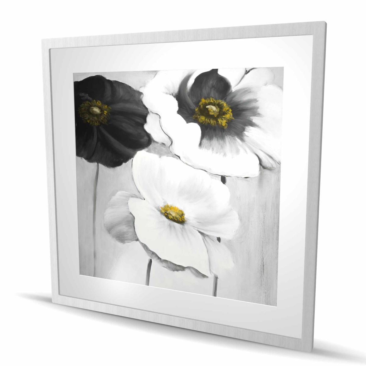 C1FM3636ZFM0NY 36 x 36 in. Assorted White Flowers - Floral Bathroom Framed Print Decor