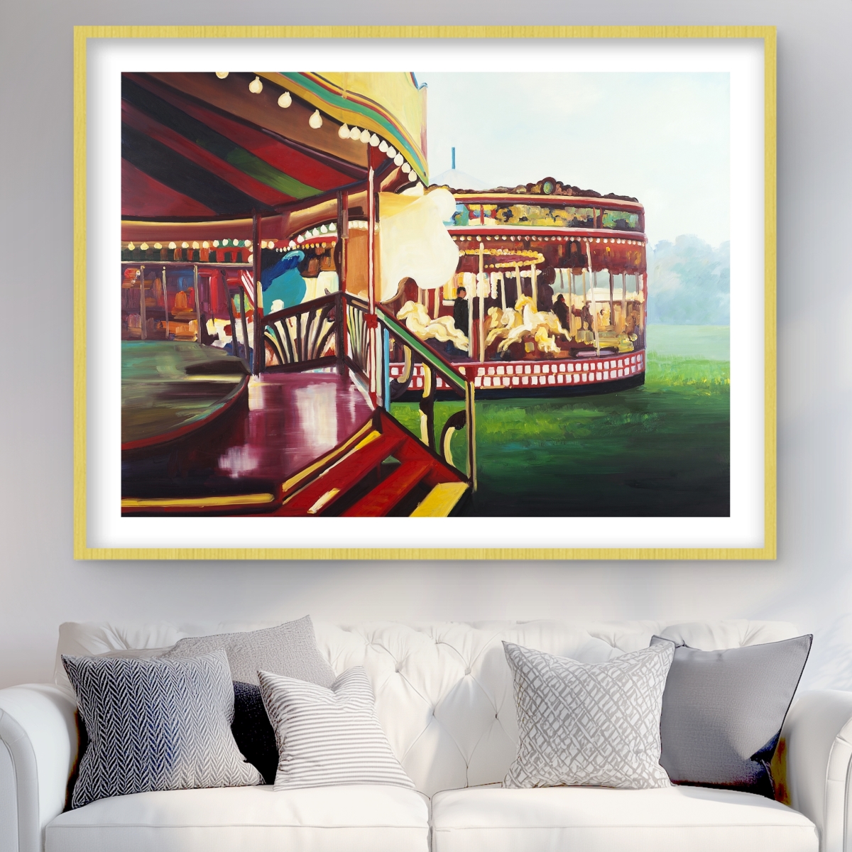 C1FM3648A6A7UF 36 x 48 in. Carousel in A Carnival - Red Miscellaneous Framed Print