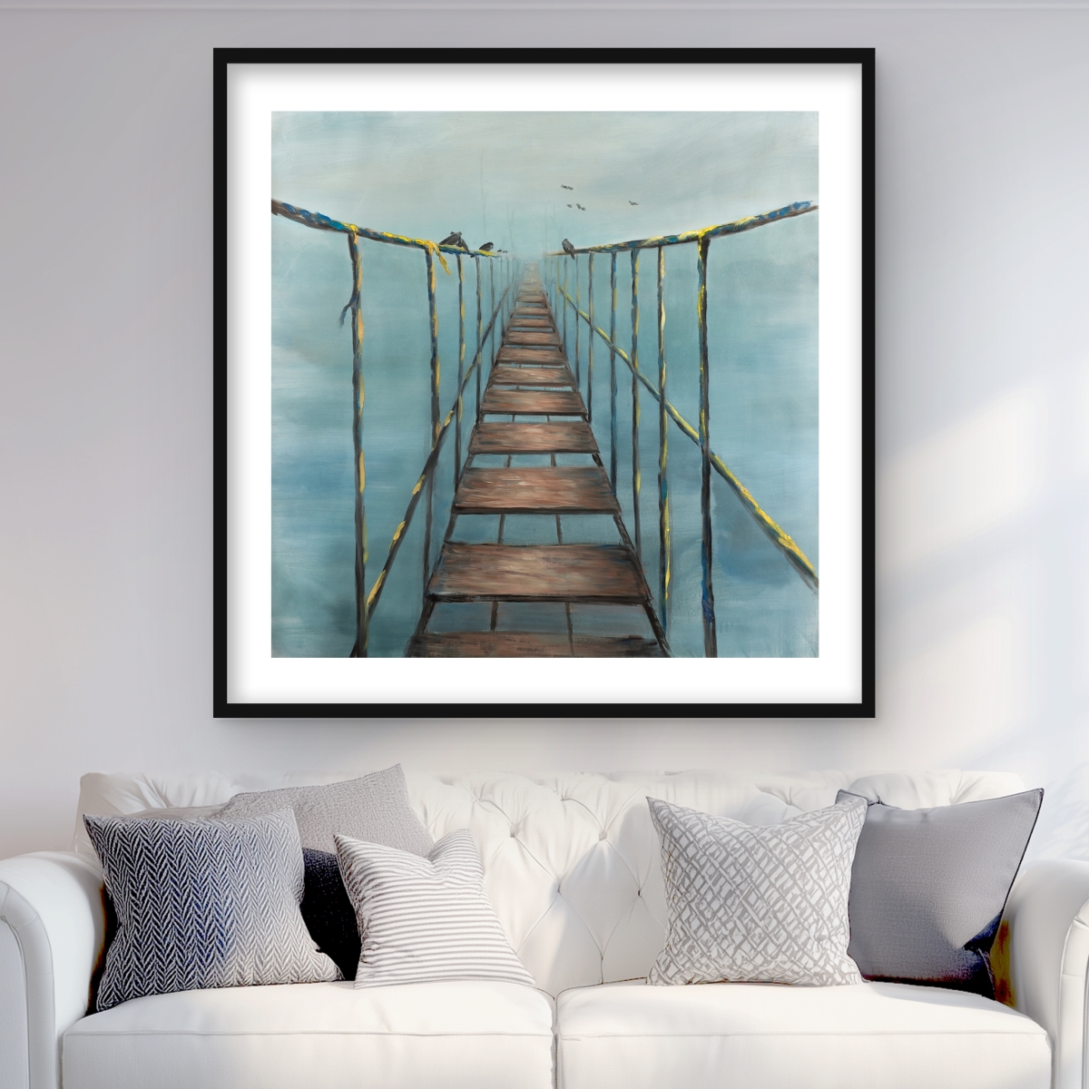C1FM36365F6DGT 36 x 36 in. In the Jungle - Bridge Architecture Framed Matted Print