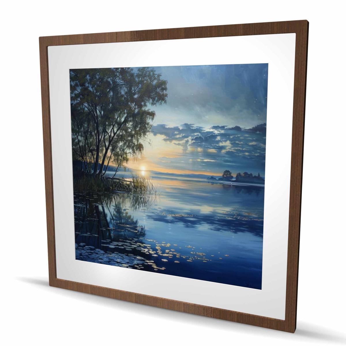 C1FM36365ODCSC 36 x 36 in. Marsh - Gray Framed Matted Print for Stylish Home Decor