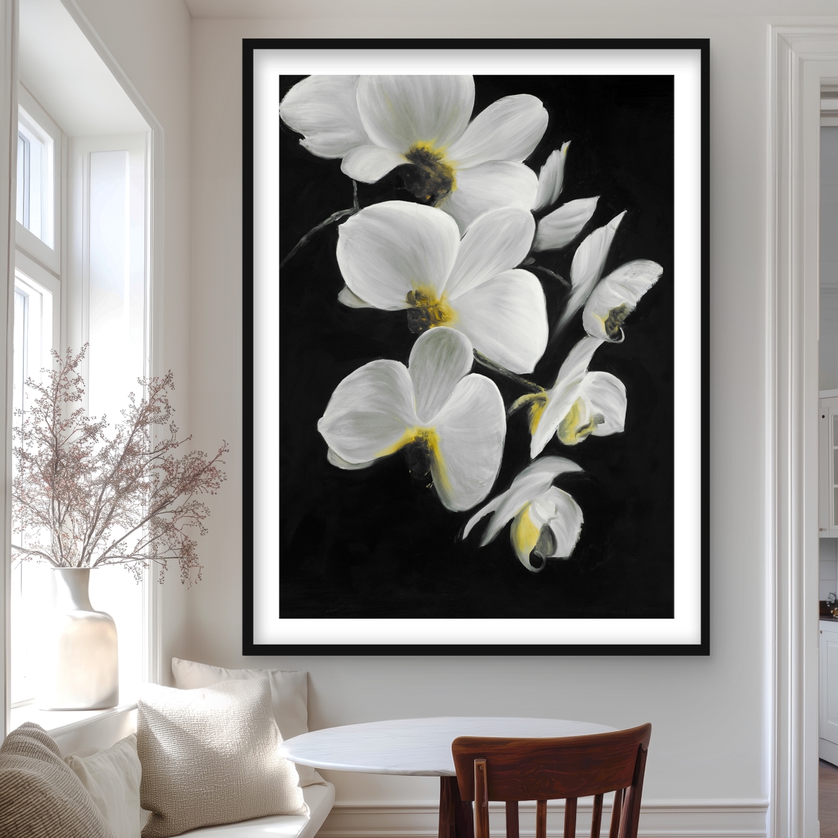 C1FM3648BW9NE7 36 x 48 in. Beautiful Orchids - Framed Matted Print for Home Decor