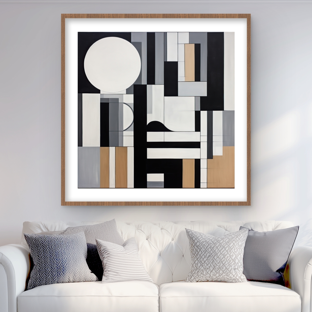 C1FM3636FV2NIS 36 x 36 in. Overload - Brown Office Framed Matted Print for Home Decor