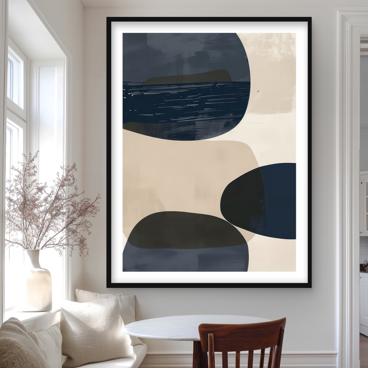 C1FM3648S1FOJ2 36 x 48 in. Bubbles - White Framed Matted Print for Home Decor - Art