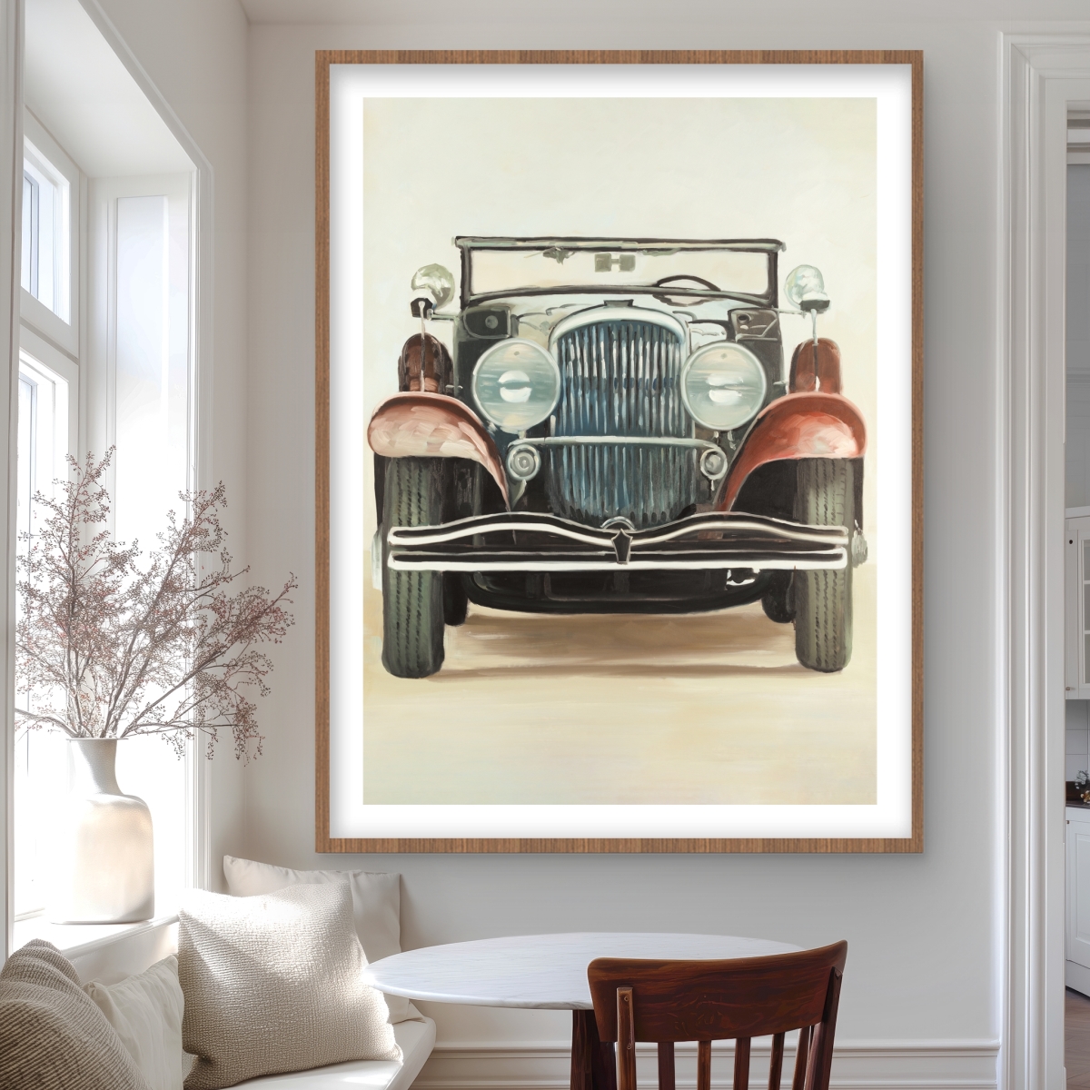 C1FM3648V7R9QT 36 x 48 in. Old 1920S Luxury Car Vintage Man Cave Framed Print Decor