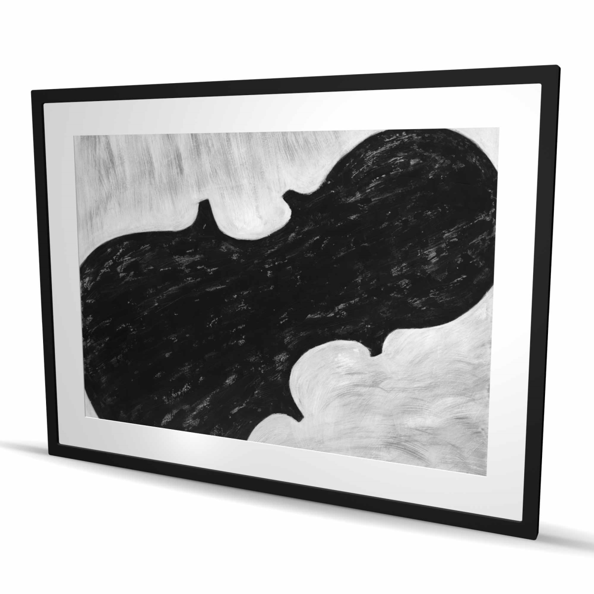 C1FM3648VBAWD9 36 x 48 in. Violin Silhouette - Framed Matted Print for Home Decor