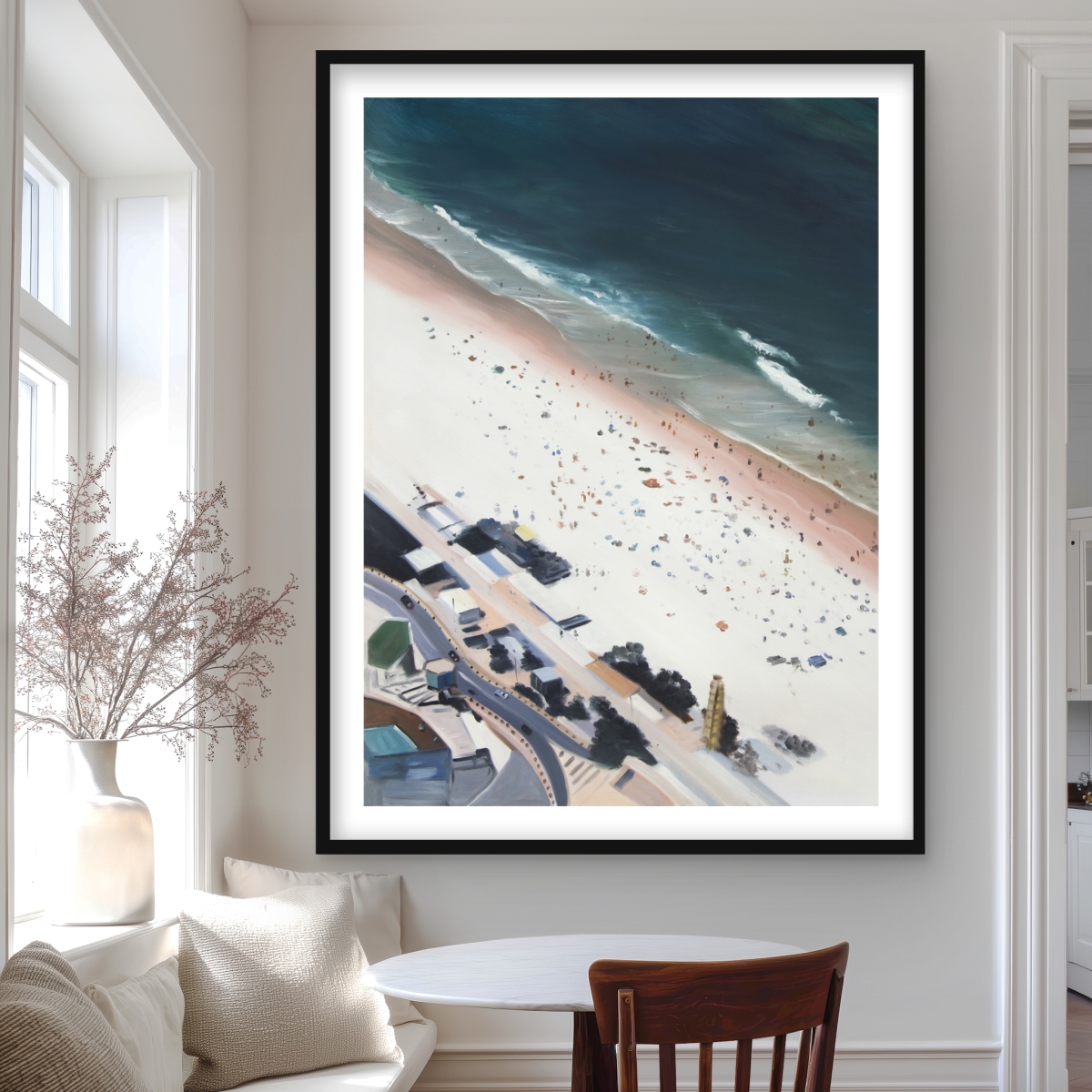 C1FM3648W6UCN0 36 x 48 in. Hot Day At the Beach - Marine Kitchen Framed Matted Print