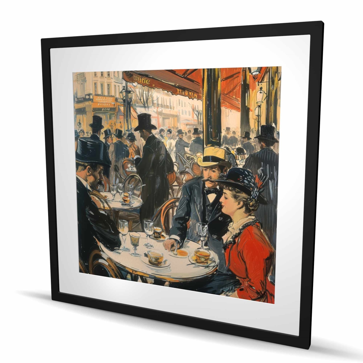 C1FM3636EMPLG4 36 x 36 in. Service Beige Framed Matted Print - Elegant Home Decor