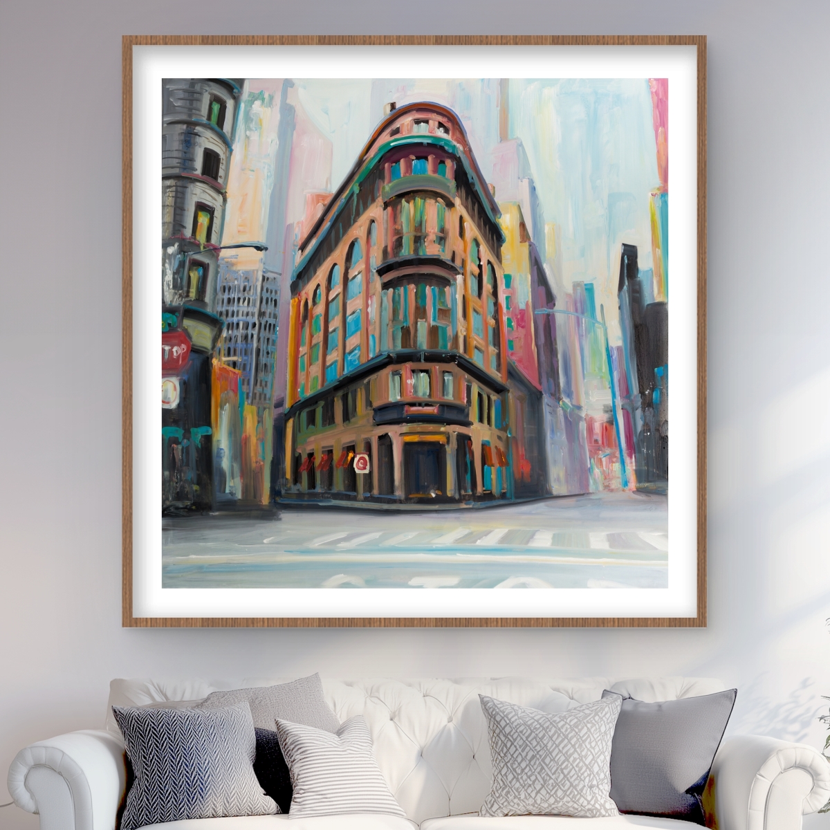 C1FM4848XPJIZR 48 x 48 in. Building Architecture in   York - Framed Matted Print