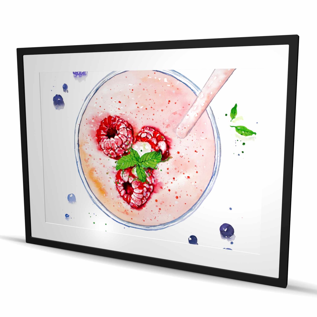 C1FM3648BR6NYB 36 x 48 in. Strawberry & Raspberry Smoothie Print - Red Framed Decor
