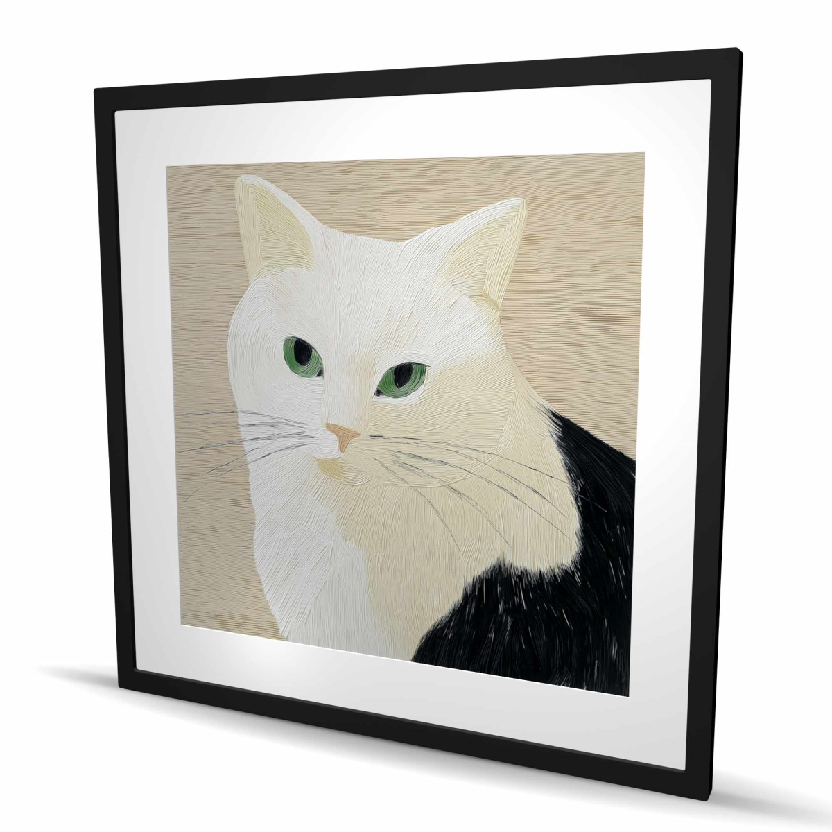 C1FM3636B29TEG 36 x 36 in. Looks From Afar - Animals Black Framed Matted Print Decor