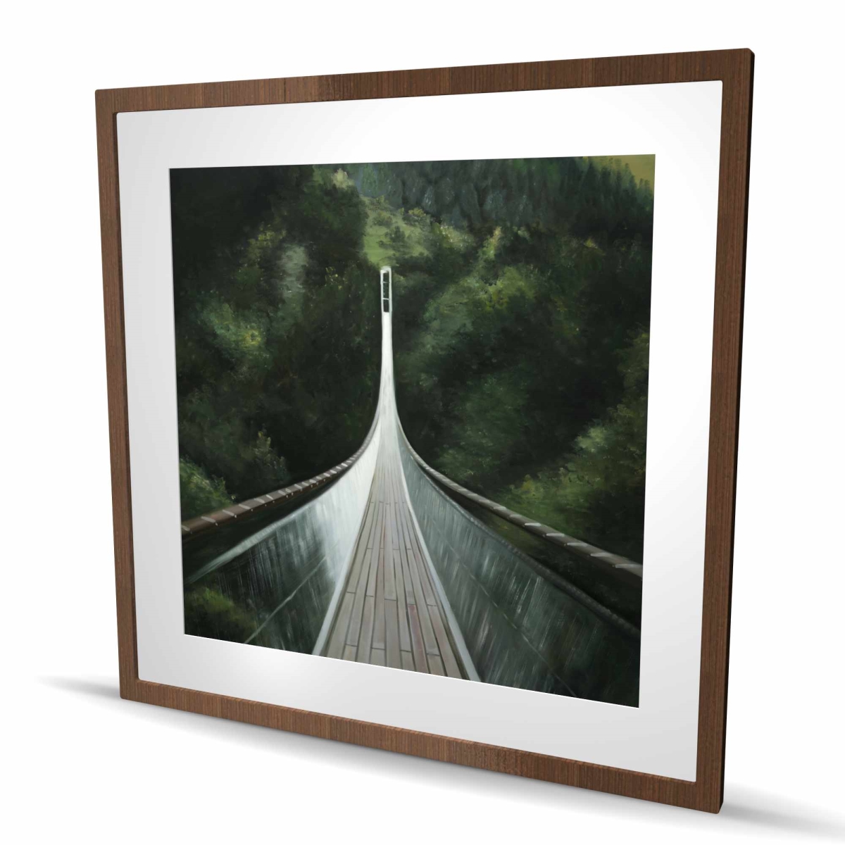 C1FM3636KTDH2L 36 x 36 in. Steep Bridge - Modern Landscapes Framed Matted Print Decor