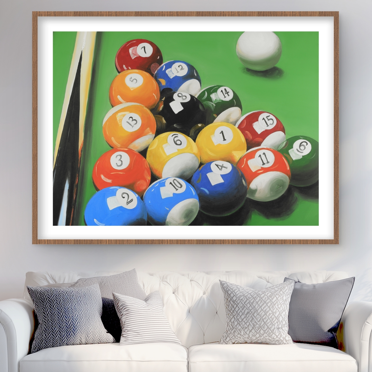 C1FM3648LWJWHO 36 x 48 in. Pool Table with Ball Formation - Hyperrealist Framed Print