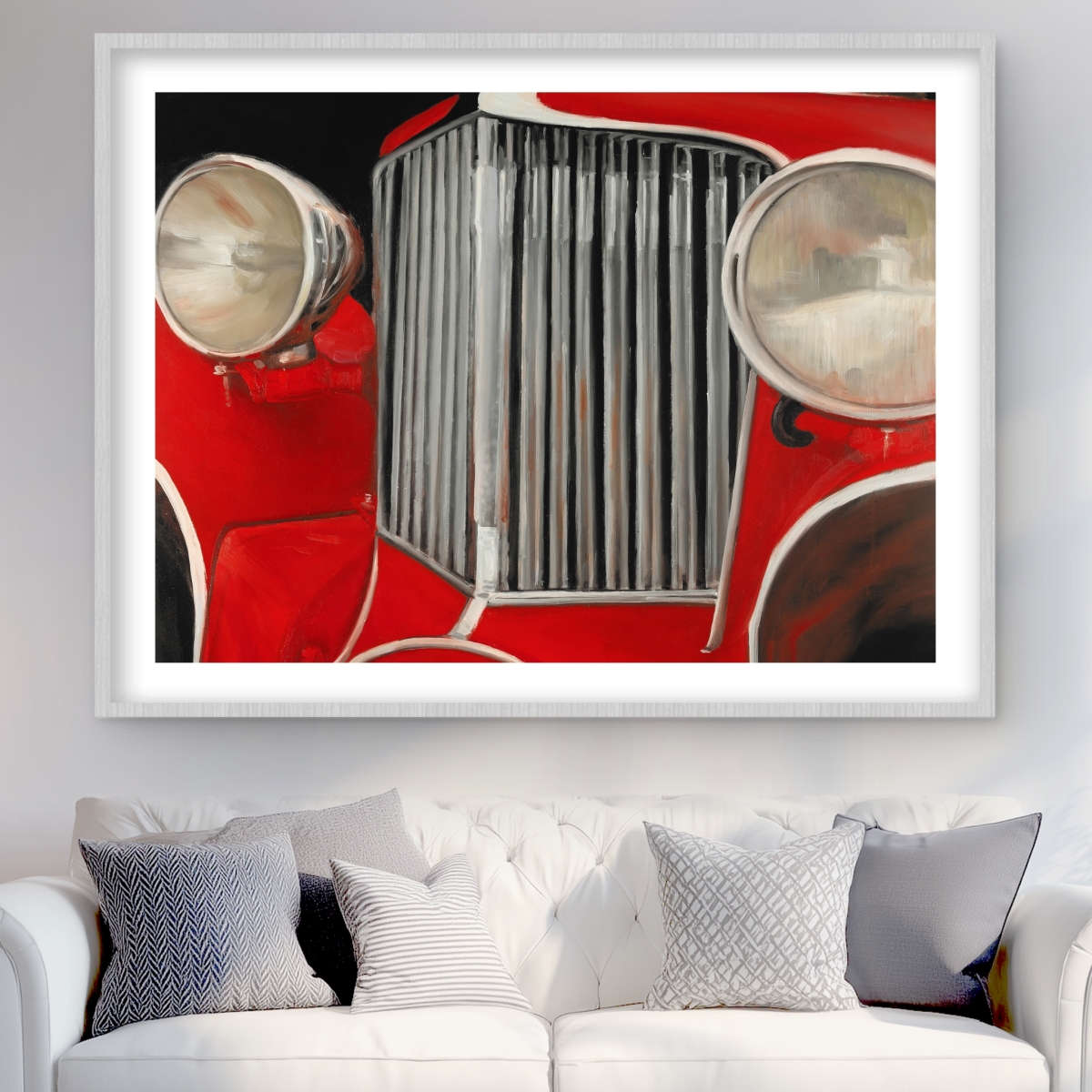 C1FM36480T5TKC 36 x 48 in. Car of the 50s Closeup - Framed Matted Print for Man Cave
