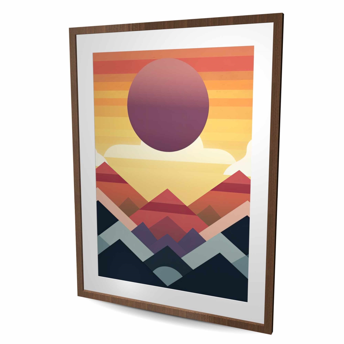 C1FM3648KLE4F3 36 x 48 in. Peace Mountain - Framed Matted Print - Home Decor Patterns